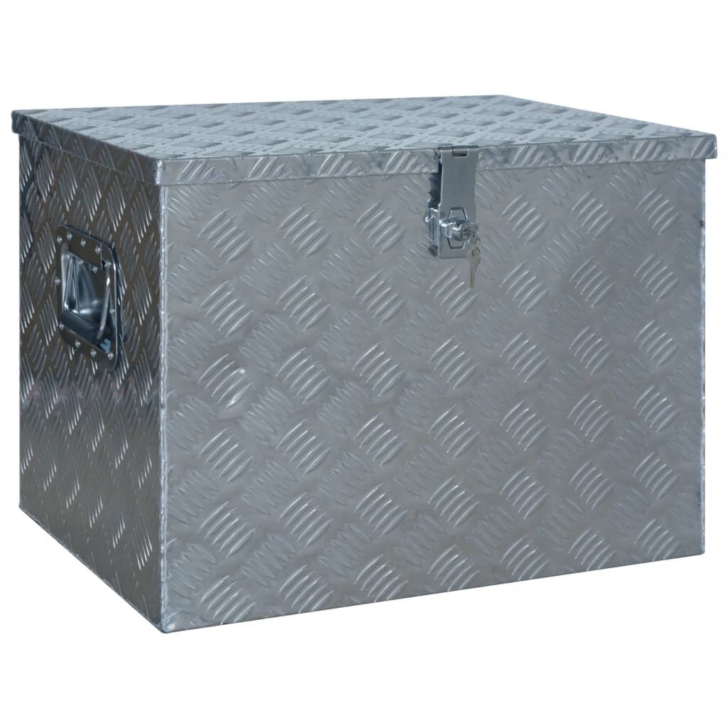 vidaXL Κουτί Αποθήκευσης Ασημί 610 x 430 x 455 εκ. Αλουμινίου