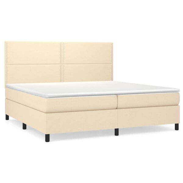 vidaXL &Kappa;&rho;&epsilon;&beta;ά&tau;&iota; Boxspring &mu;&epsilon; &Sigma;&tau;&rho;ώ&mu;&alpha; &Kappa;&rho;&epsilon;&mu; 200x200 &epsilon;&kappa;. &Upsilon;&phi;&alpha;&sigma;&mu;ά&tau;&iota;&nu;&omicron;