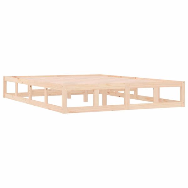 vidaXL Πλαίσιο Κρεβατιού 150 x 200 εκ. Μασίφ Ξύλο King Size