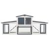 vidaXL Κλουβί Κουνελιών Μεγάλο Γκρι/Λευκό 201 x 45 x 85 εκ. Ξύλινο