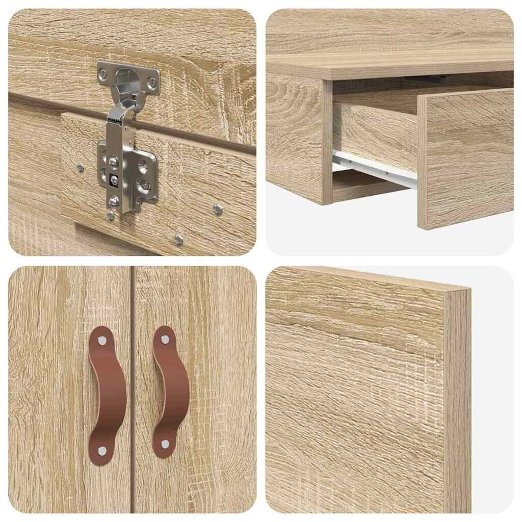 vidaXL Κρεβάτι με αποθηκευτικό χώρο Δρύς Sonoma 236.5 x 160 x 31.5 εκ.