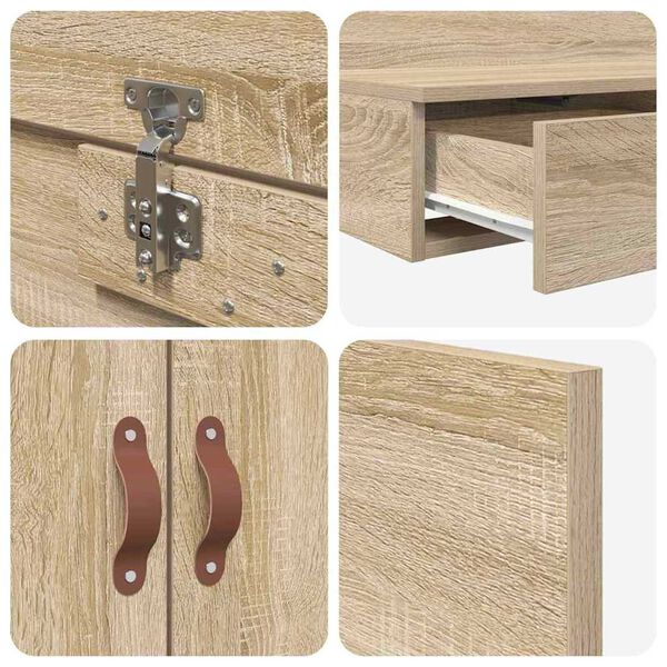 vidaXL Κρεβάτι με αποθηκευτικό χώρο Δρύς Sonoma 236.5 x 160 x 31.5 εκ.