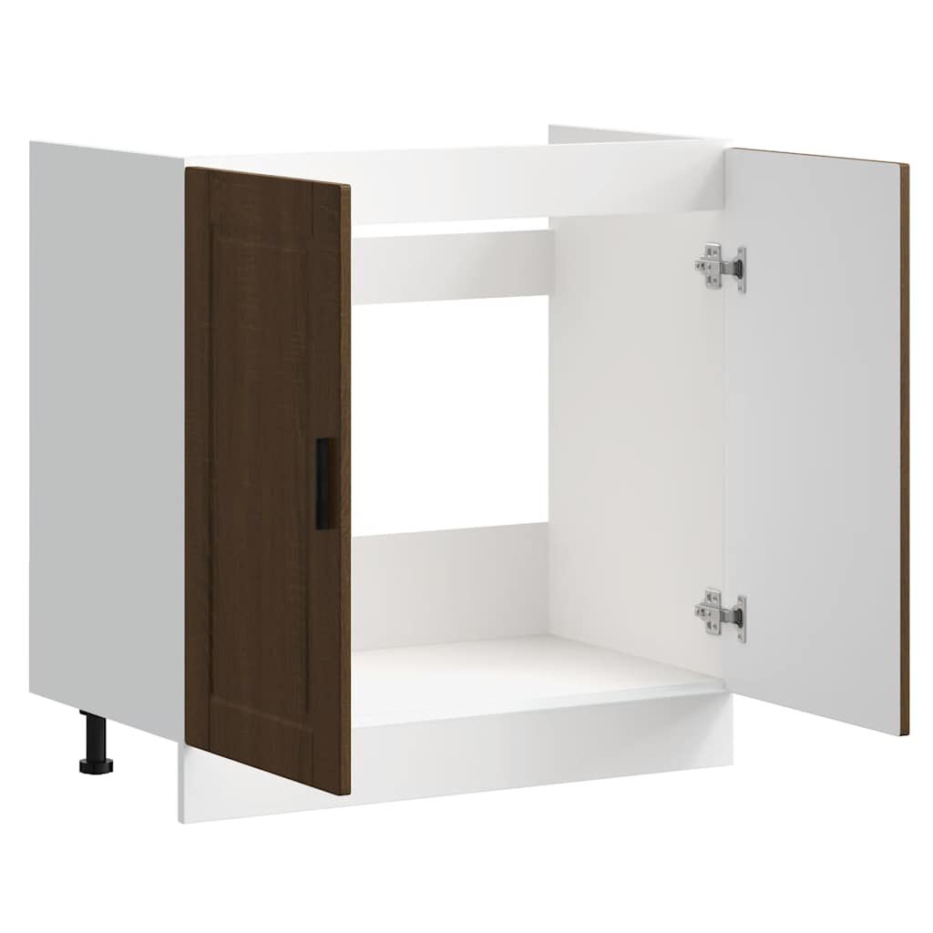 vidaXL Ντουλάπι βάσης νεροχύτη Porto Καφέ Δρυς 80x46x81,5 cm
