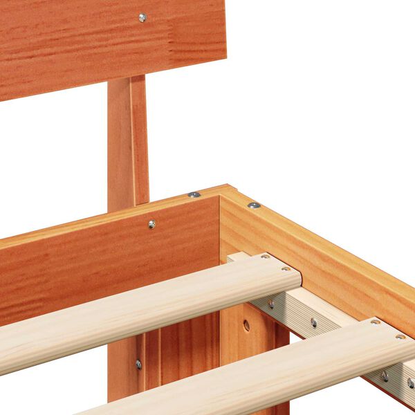 vidaXL Σκελετός Κρεβατιού Καφέ 140 x 190 cm Μασίφ ξύλο πεύκου
