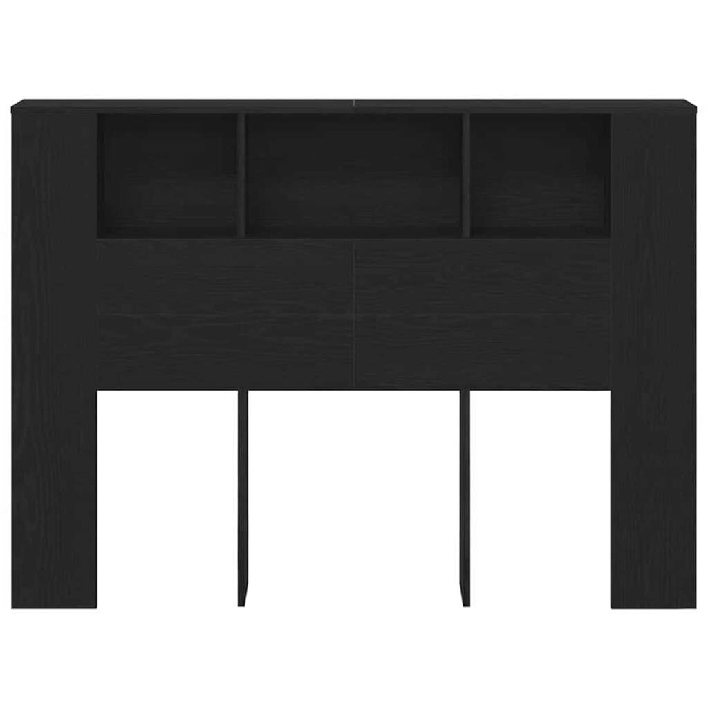 vidaXL Κρεβάτι με Κεφαλάρι Μαύρη δρυς 140 x 19 x 104.5 εκ.