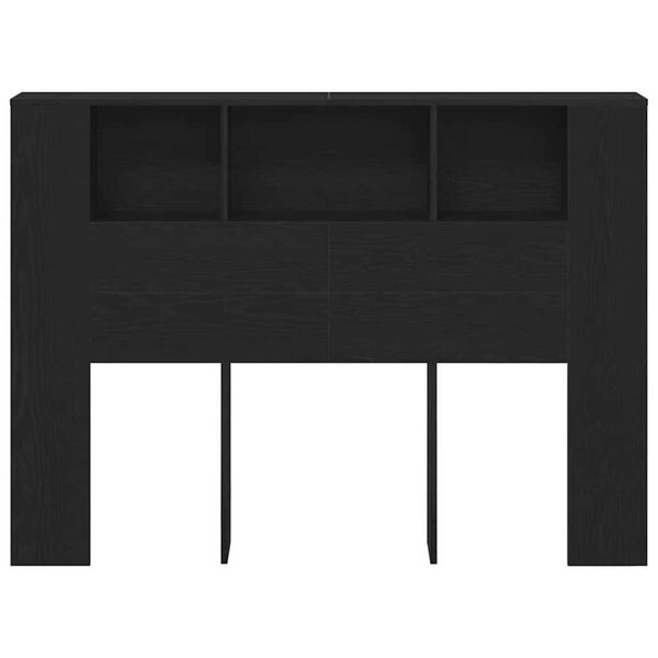 vidaXL Κρεβάτι με Κεφαλάρι Μαύρη δρυς 140 x 19 x 104.5 εκ.