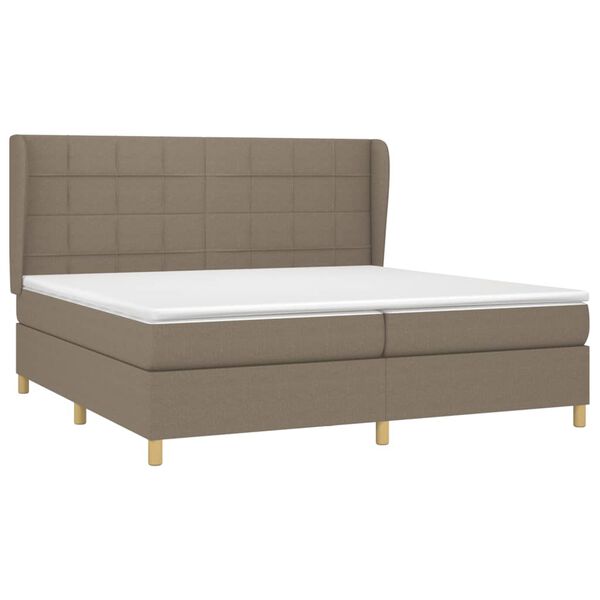 vidaXL &Kappa;&rho;&epsilon;&beta;ά&tau;&iota; Boxspring &mu;&epsilon; &Sigma;&tau;&rho;ώ&mu;&alpha; Taupe 200x200 &epsilon;&kappa;. &Upsilon;&phi;&alpha;&sigma;&mu;ά&tau;&iota;&nu;&omicron;