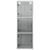 vidaXL Ντουλάπι Τοίχου Sonoma Γκρι 35x37x100 εκ. με Γυάλινες Πόρτες