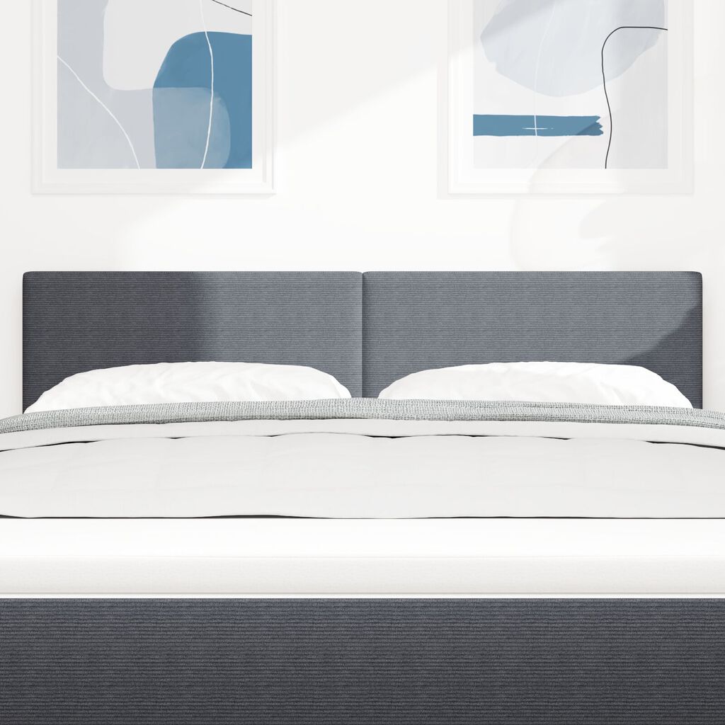 vidaXL LED Κεφαλάρι Σε Απλή Σχεδίαση Σκούρο Γκρι 80 εκ. Κορντούρα