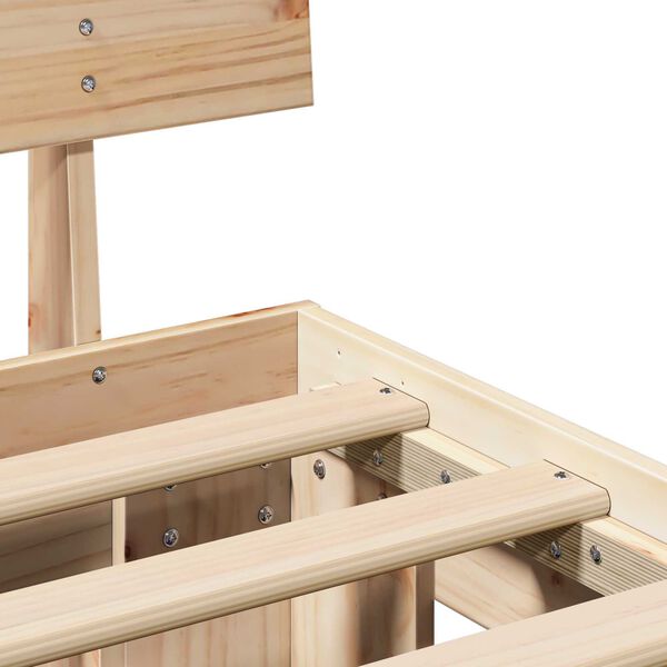 vidaXL Σκελετός Κρεβατιού Καφέ 75 x 190 cm Συμπαγές ξύλο πεύκου