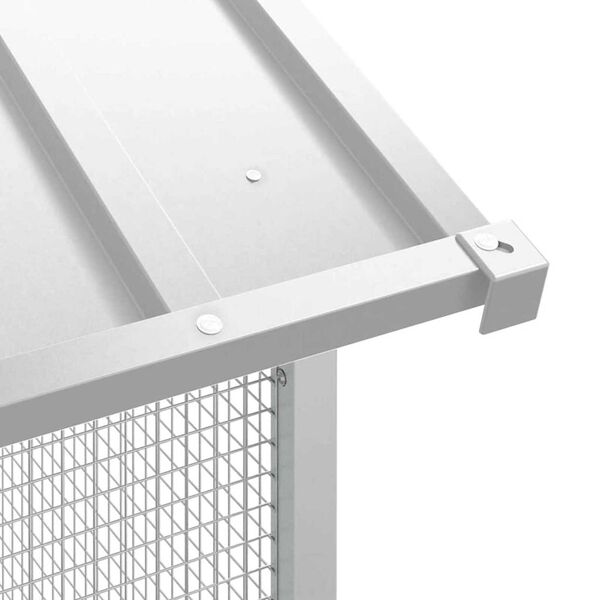 vidaXL Κλουβί Πουλιών Γκρι 215 x 310 x 247 εκ. Γαλβανισμένος χάλυβας