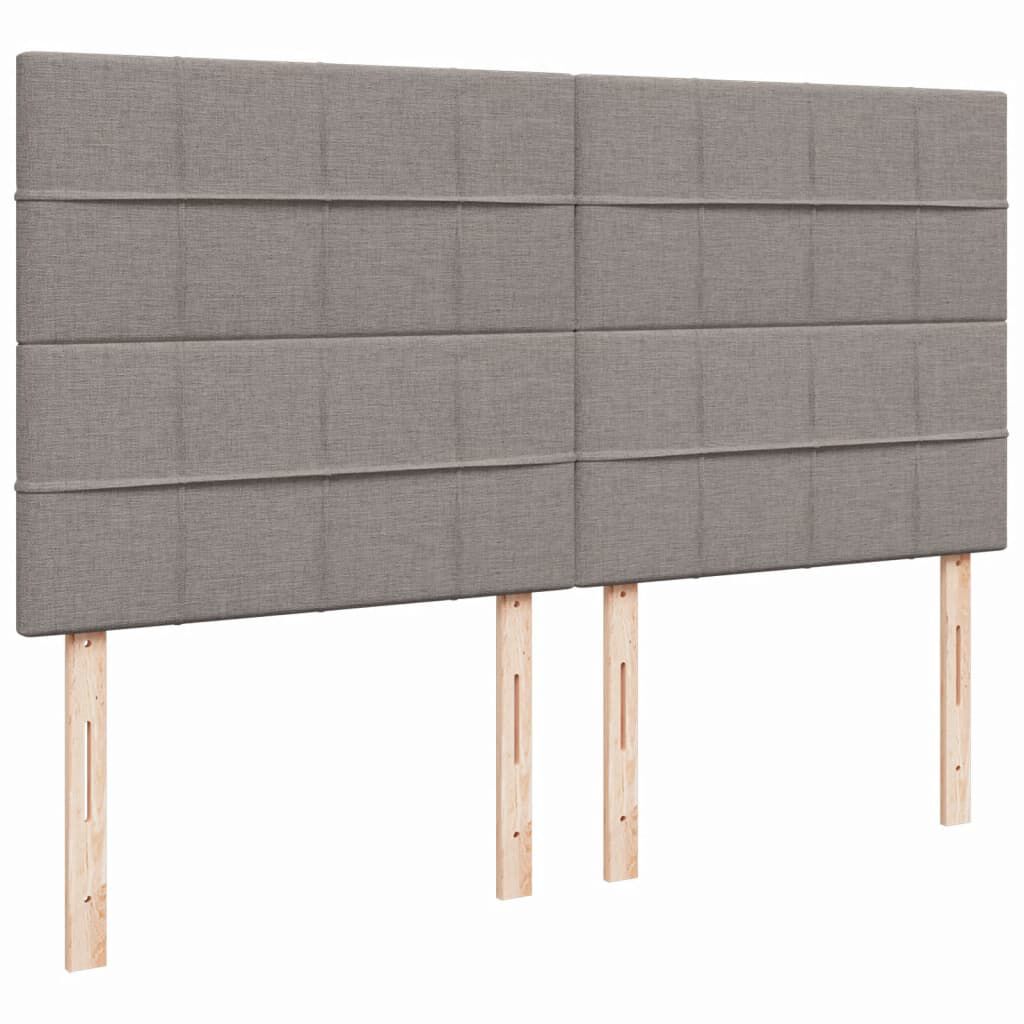 vidaXL Κρεβάτι Boxspring με Στρώμα Taupe 200x200 εκ. Υφασμάτινο