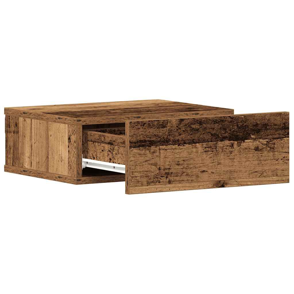 vidaXL Πλωτό κομοδίνο Παλιό ξύλο 40x32x15 cm Κατασκευασμένο ξύλο