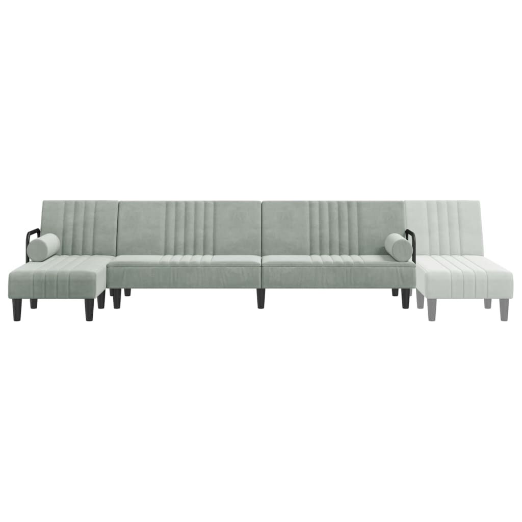 vidaXL Καναπές Κρεβάτι Γωνιακός Αν. Γκρι 260 x 140 x 70 εκ. Βελούδινος