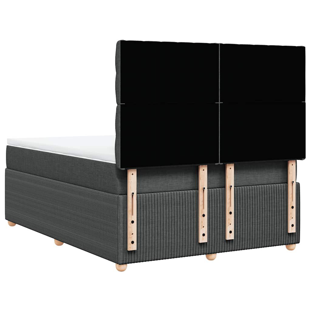vidaXL Κρεβάτι Boxspring με Στρώμα Σκούρο Γκρι 140x190 εκ. Υφασμάτινο