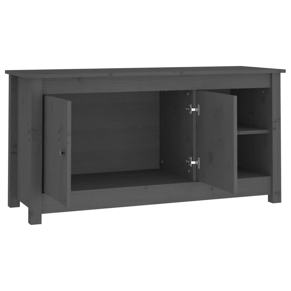 vidaXL Έπιπλο Τηλεόρασης Γκρι 103x36,5x52 εκ. από Μασίφ Ξύλο Πεύκου
