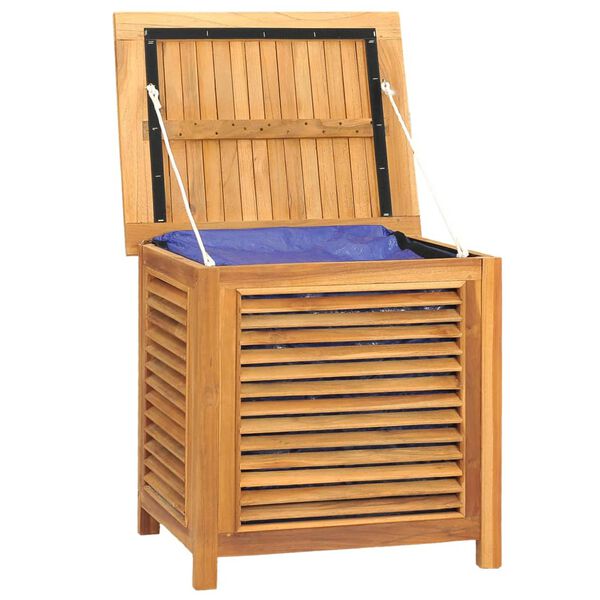 vidaXL Μπαούλο Αποθήκευσης Κήπου με Τσάντα 60x50x58 εκ Μασίφ Ξύλο Teak