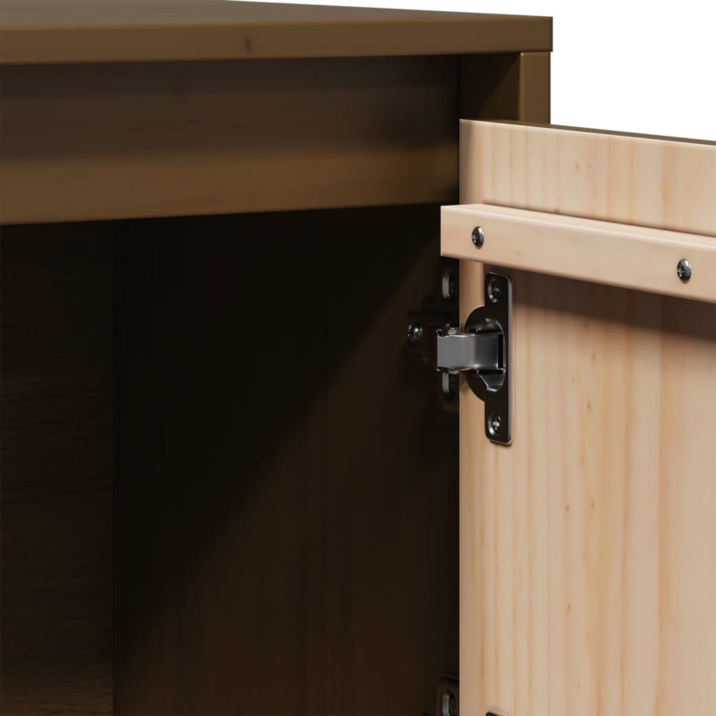 vidaXL Ντουλάπι Ψηλό Μελί 74 x 35 x 117 εκ. από Μασίφ Ξύλο Πεύκου