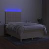 vidaXL &Kappa;&rho;&epsilon;&beta;ά&tau;&iota; Boxspring &mu;&epsilon; &Sigma;&tau;&rho;ώ&mu;&alpha; & LED &Kappa;&rho;&epsilon;&mu; 120x200 &epsilon;&kappa;. &Upsilon;&phi;&alpha;&sigma;&mu;ά&tau;&iota;&nu;&omicron;