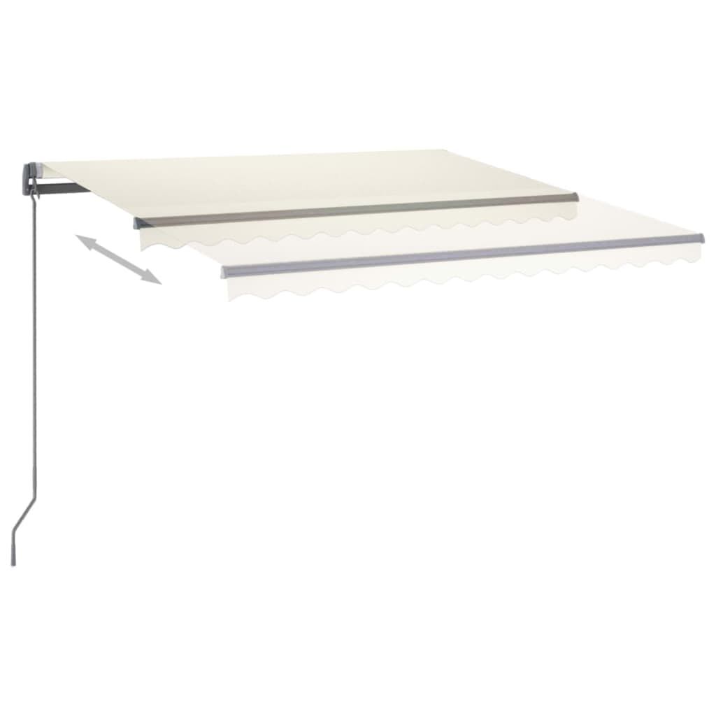 vidaXL Τέντα Αυτόματη με LED & Αισθητήρα Ανέμου Κρεμ 400x350 εκ.