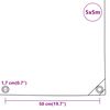 vidaXL Μουσαμάς Λευκός 5 x 5 μ. 650 γρ./μ²