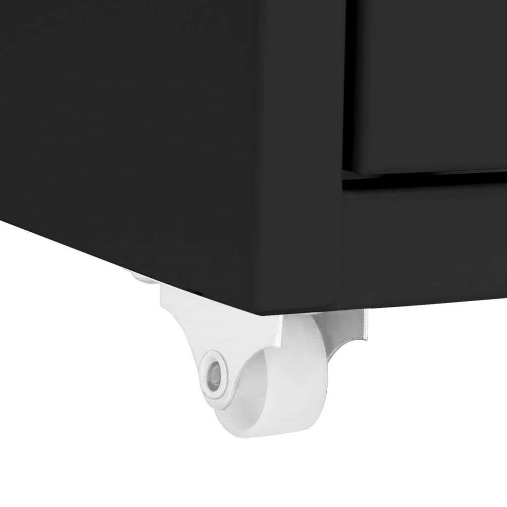 vidaXL Αρχειοθήκη Φορητή Μαύρη 28 x 41 x 109 εκ. Μεταλλική