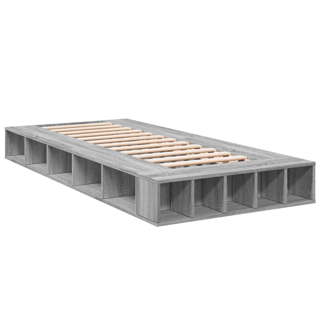 vidaXL Πλαίσιο Κρεβατιού Γκρι Sonoma 75x190 εκ. Επεξεργασμένο Ξύλο