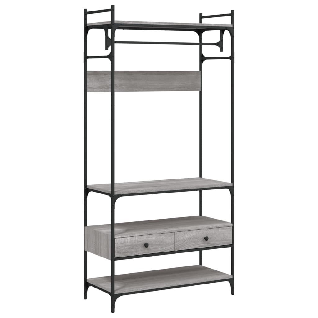 vidaXL Ντουλάπα με Συρτάρια Γκρι Sonoma 89x39x184,5 εκ Επεξεργ. Ξύλο