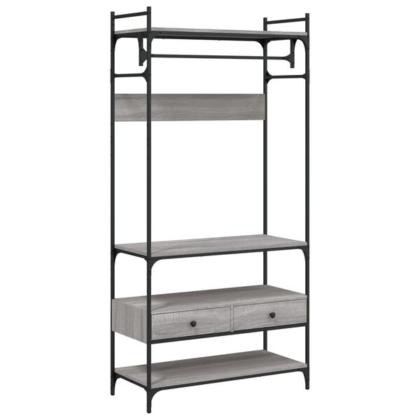 vidaXL Ντουλάπα με Συρτάρια Γκρι Sonoma 89x39x184,5 εκ Επεξεργ. Ξύλο