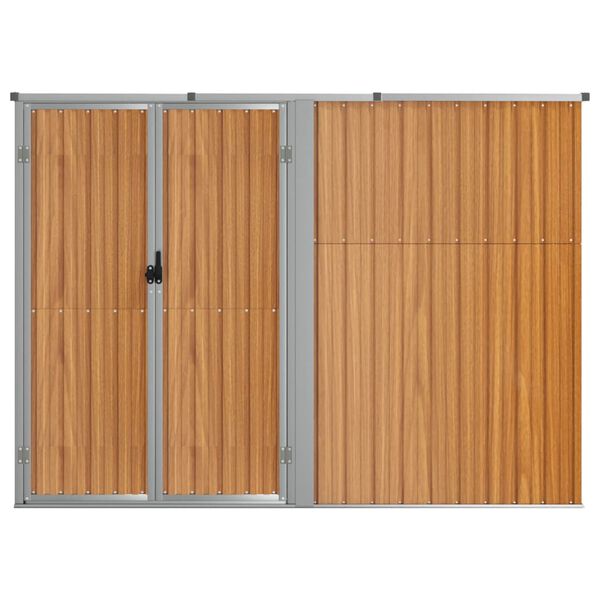 vidaXL Αποθήκη Εργαλείων Κήπου Καφέ 225x89x161 εκ. Γαλβαν. Ατσάλι