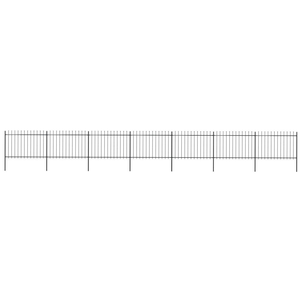 vidaXL Κάγκελα Περίφραξης με Λόγχες Μαύρα 11,9 x 1,2 μ. από Χάλυβα