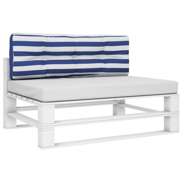 vidaXL Μαξιλάρι Παλέτας Μπλε & Λευκό Ριγέ 120 x 40 x 12 εκ. Υφασμάτινο