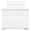 vidaXL Κρεβάτι Boxspring με Στρώμα Λευκό 90x190εκ. από Συνθετικό Δέρμα