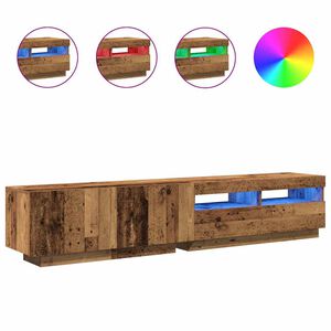 vidaXL Έπιπλο Τηλεόρασης LED Όψη Παλαιού Ξύλου 200x35x40 εκ.Επεξ. Ξύλο