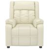vidaXL Πολυθρόνα Μασάζ με Ανύψωση Κρεμ Συνθετικό Δέρμα
