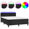 vidaXL &Kappa;&rho;&epsilon;&beta;ά&tau;&iota; Boxspring &mu;&epsilon; &Sigma;&tau;&rho;ώ&mu;&alpha; & LED &Mu;&alpha;ύ&rho;&omicron; 140x190 &epsilon;&kappa;. &Beta;&epsilon;&lambda;&omicron;ύ&delta;&iota;&nu;&omicron;