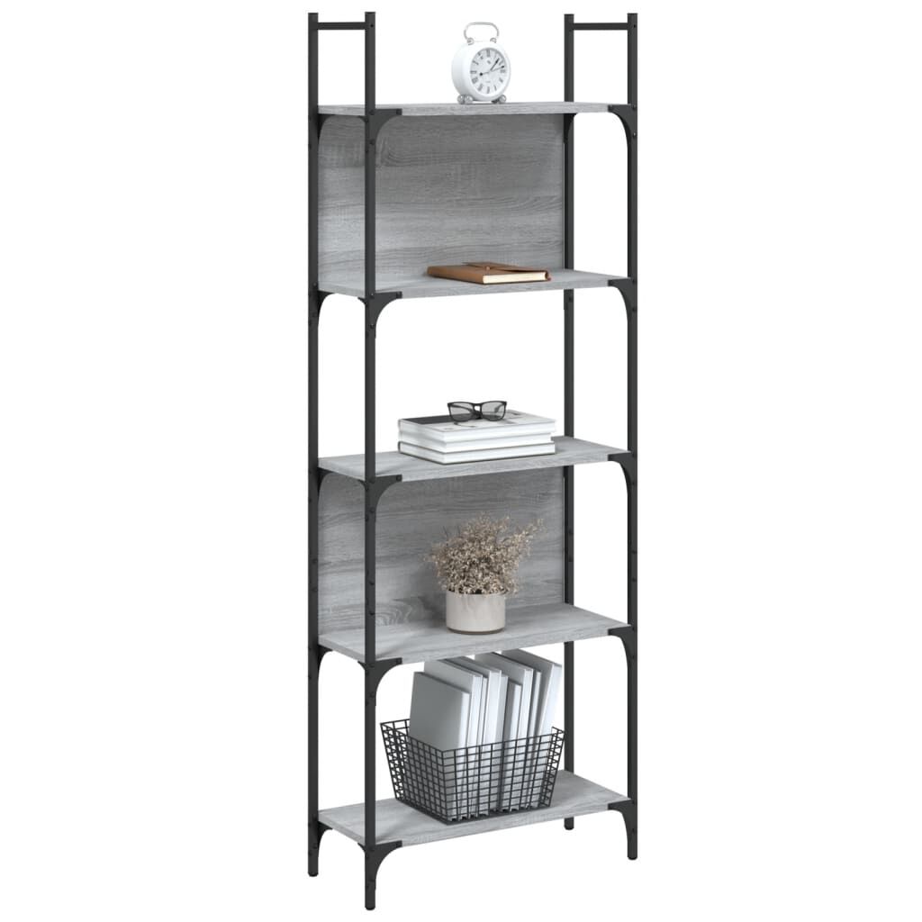 vidaXL Βιβλιοθήκη 5 Επιπέδων Γκρι Sonoma 60,5x24x166,5 εκ. Επεξ. Ξύλο