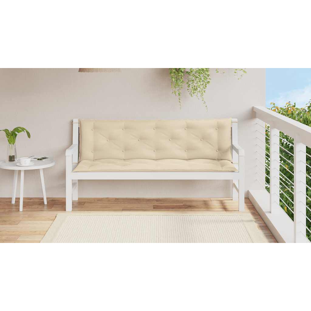 vidaXL Μαξιλάρι Πάγκου Κήπου Μπεζ 150x(50+50)x7 εκ. Ύφασμα Oxford