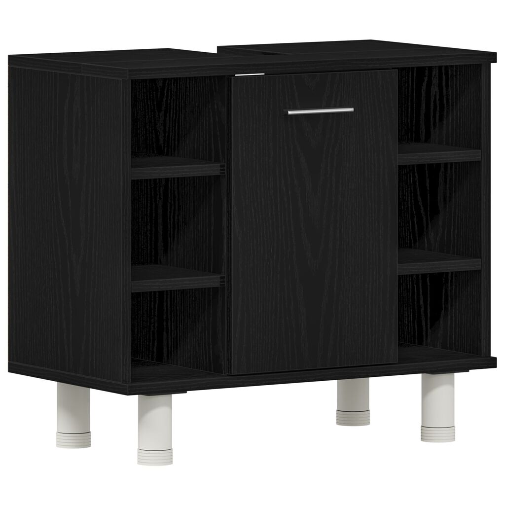 vidaXL Ντουλάπι Μπάνιου Μαύρο Δρυς 60x32x54 εκ. Επεξεργασμένο Ξύλο