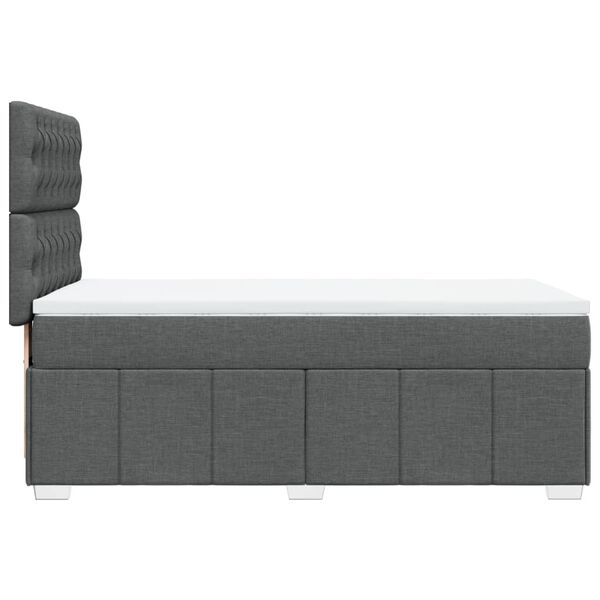 vidaXL Κρεβάτι Boxspring με Στρώμα Σκούρο Γκρι 100x200 εκ. Υφασμάτινο
