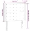 vidaXL Κεφαλάρι Κρεβατιού LED Μπλε 83x16x118/128εκ. Υφασμάτινο
