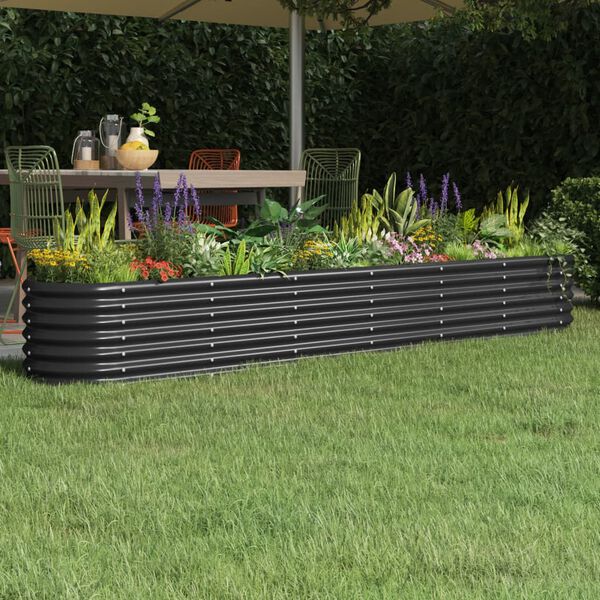 vidaXL Ζαρντινιέρα Ανθρακί 260x40x36 εκ Γαλβανισμένος χάλυβας