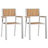 vidaXL Καρέκλα Κήπου 2 pcs Καφέ 56 x 54.5 x 87 εκ. Μασίφ ξύλο teak