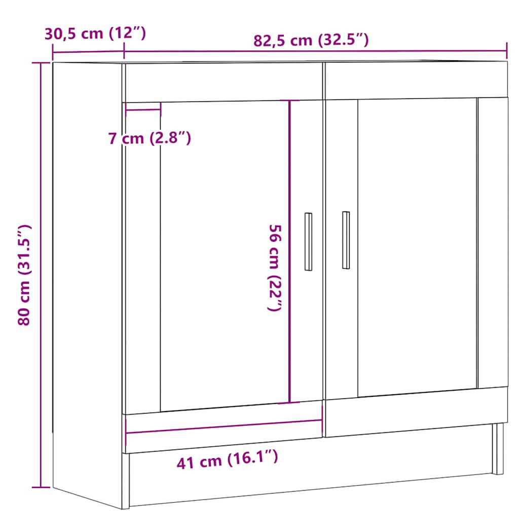 vidaXL Βιβλιοθήκη Artisan Δρυς 82,5x30,5x80 εκ. Επεξεργασμένο Ξύλο