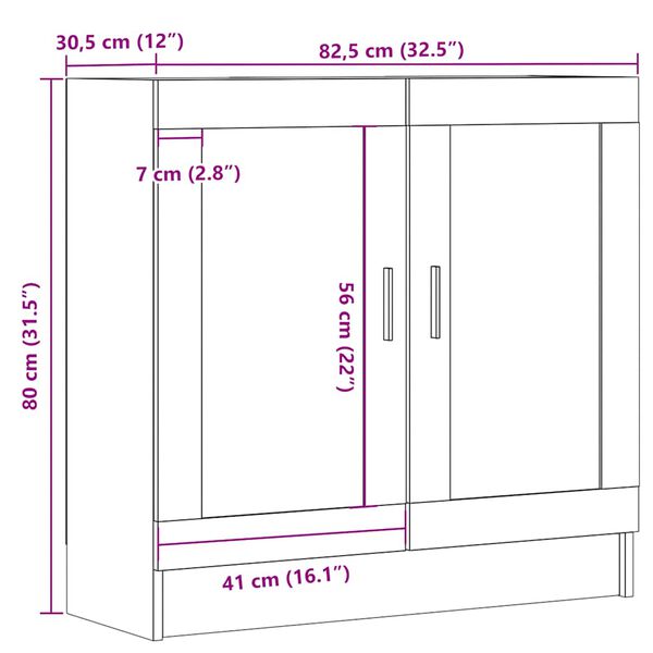 vidaXL Βιβλιοθήκη Artisan Δρυς 82,5x30,5x80 εκ. Επεξεργασμένο Ξύλο