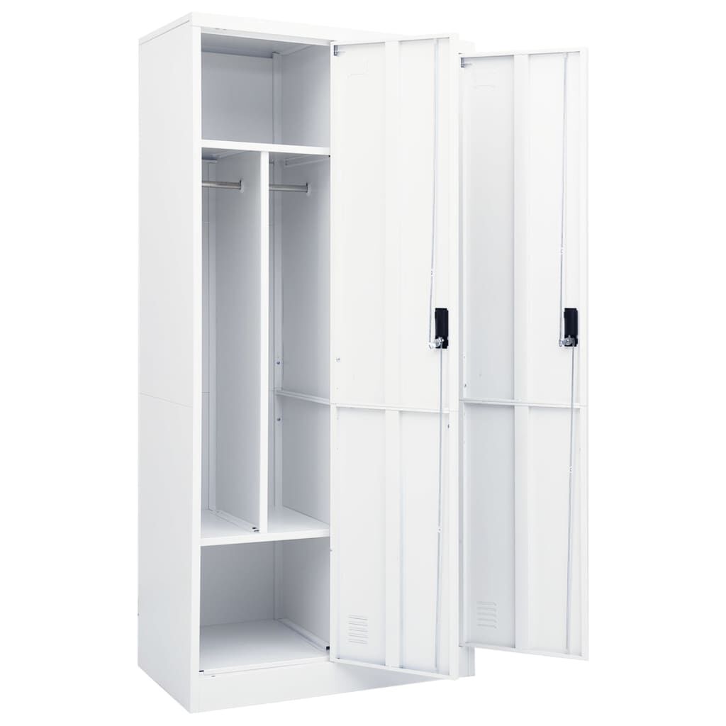 vidaXL Ντουλάπα Λευκή 80 x 50 x 180 εκ. από Χάλυβα