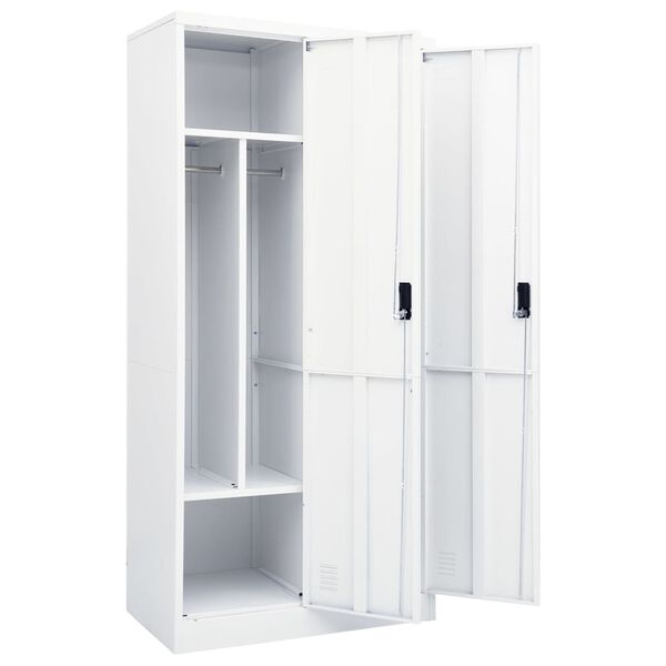 vidaXL Ντουλάπα Λευκή 80 x 50 x 180 εκ. από Χάλυβα