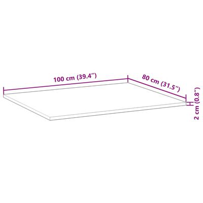 vidaXL Επιφάνεια Τραπεζιού Φιν. Λαδιού 100x80x2 εκ. Μασίφ Ξύλο Ακακίας