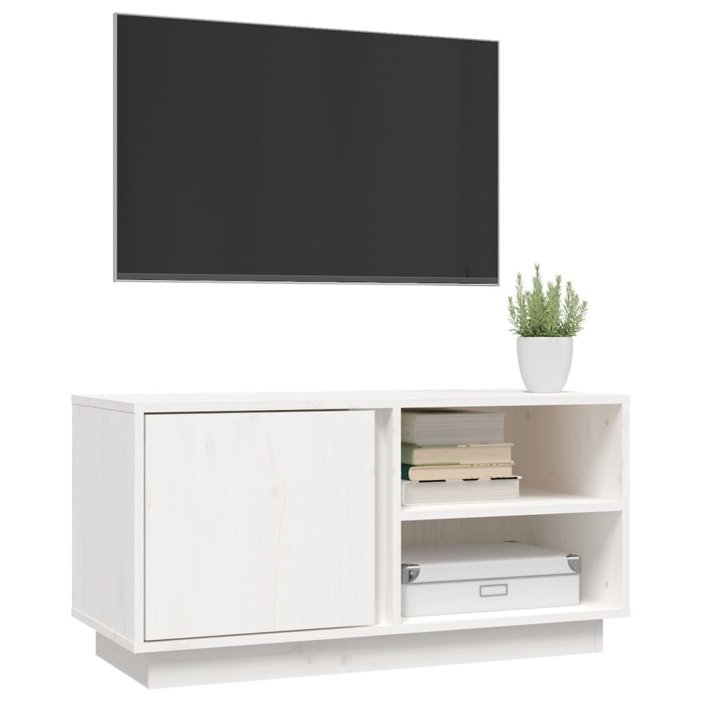 vidaXL Έπιπλο Τηλεόρασης Λευκό 80x35x40,5 εκ. από Μασίφ Ξύλο Πεύκου
