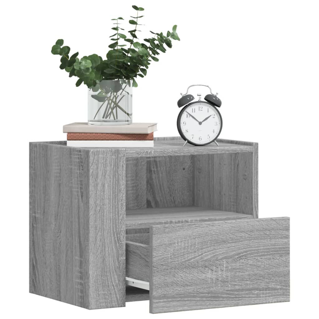 vidaXL Κομοδίνα Επιτοίχια 2 τεμ. Γκρι Sonoma 45x30x35 εκ.